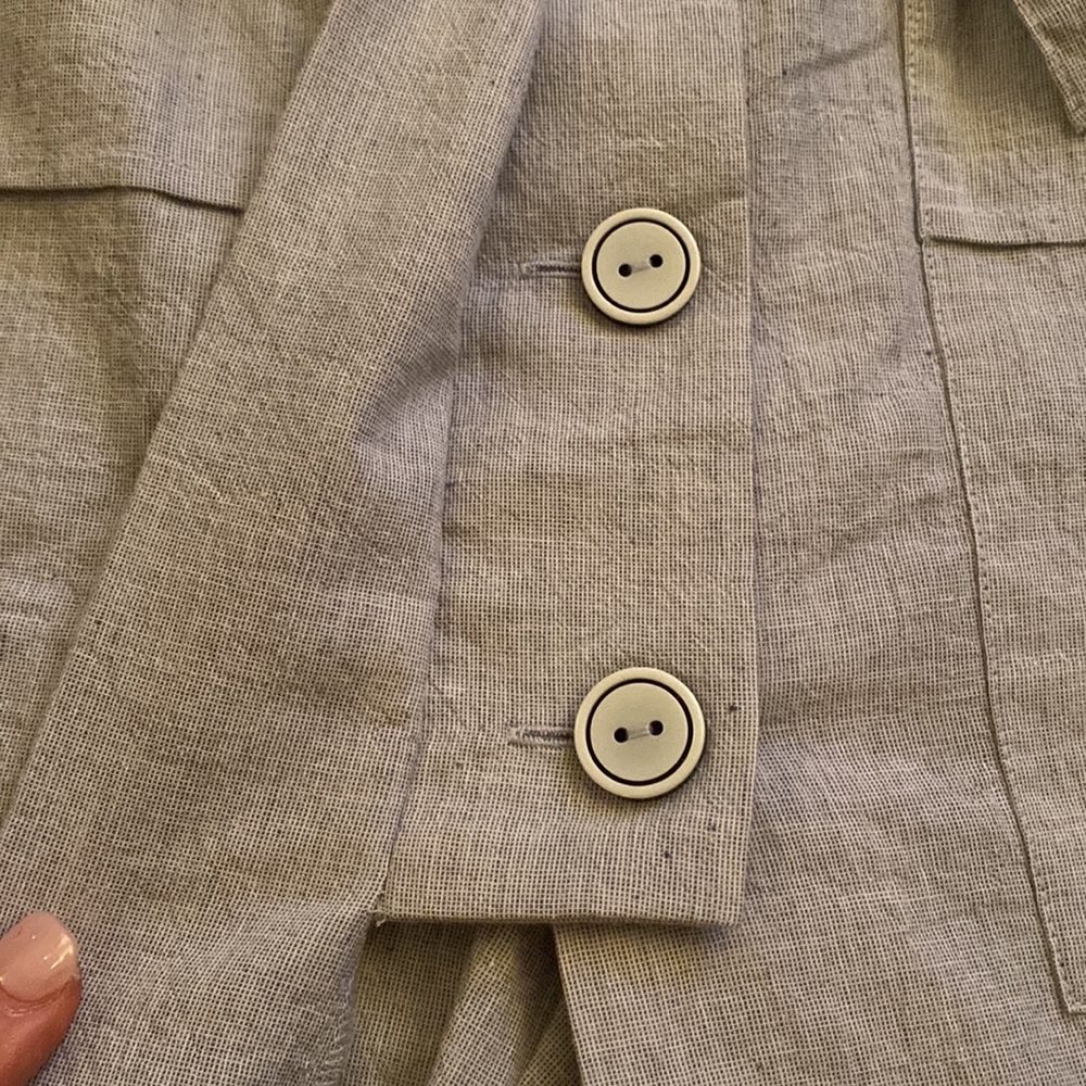 NWT Cabi Court Skort Oxford Blue Enamel Buttons Elastic Waist Tie At Waist - Picture 4 of 7